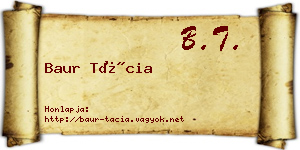 Baur Tácia névjegykártya